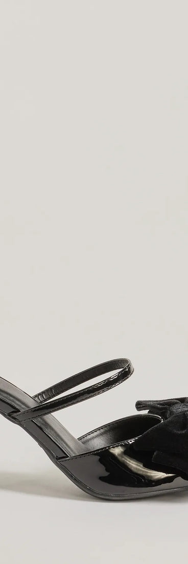 The Classy Chic Bow Faux Leather Block Heels in black is an elevated pick for your best outfit yet, effortlessly delivering a polished look that's sure to turn heads at any celebration.