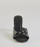 Trendy Twist Strap Stiletto Mules, a trendy black addition to women's going-out outfits, is ideal for Christmas party outfits, chic NYE attire, or winter night-out looks that keep you on-trend!