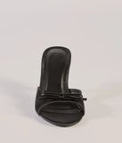 Elevate your work wardrobe with the Chic Elegance Faux Leather Stiletto Bow Mules in black, a versatile women's shoe perfect for the office; that combines style with comfort for seamless desk-to-dinner transitions.