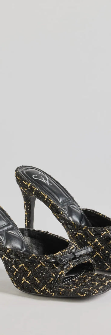 Sophisticated Charm Houndstooth Mules