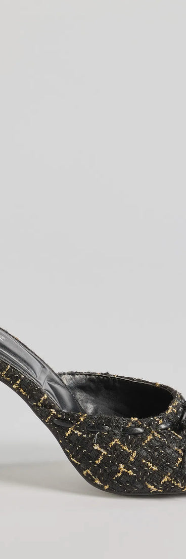 Sophisticated Charm Houndstooth Mules