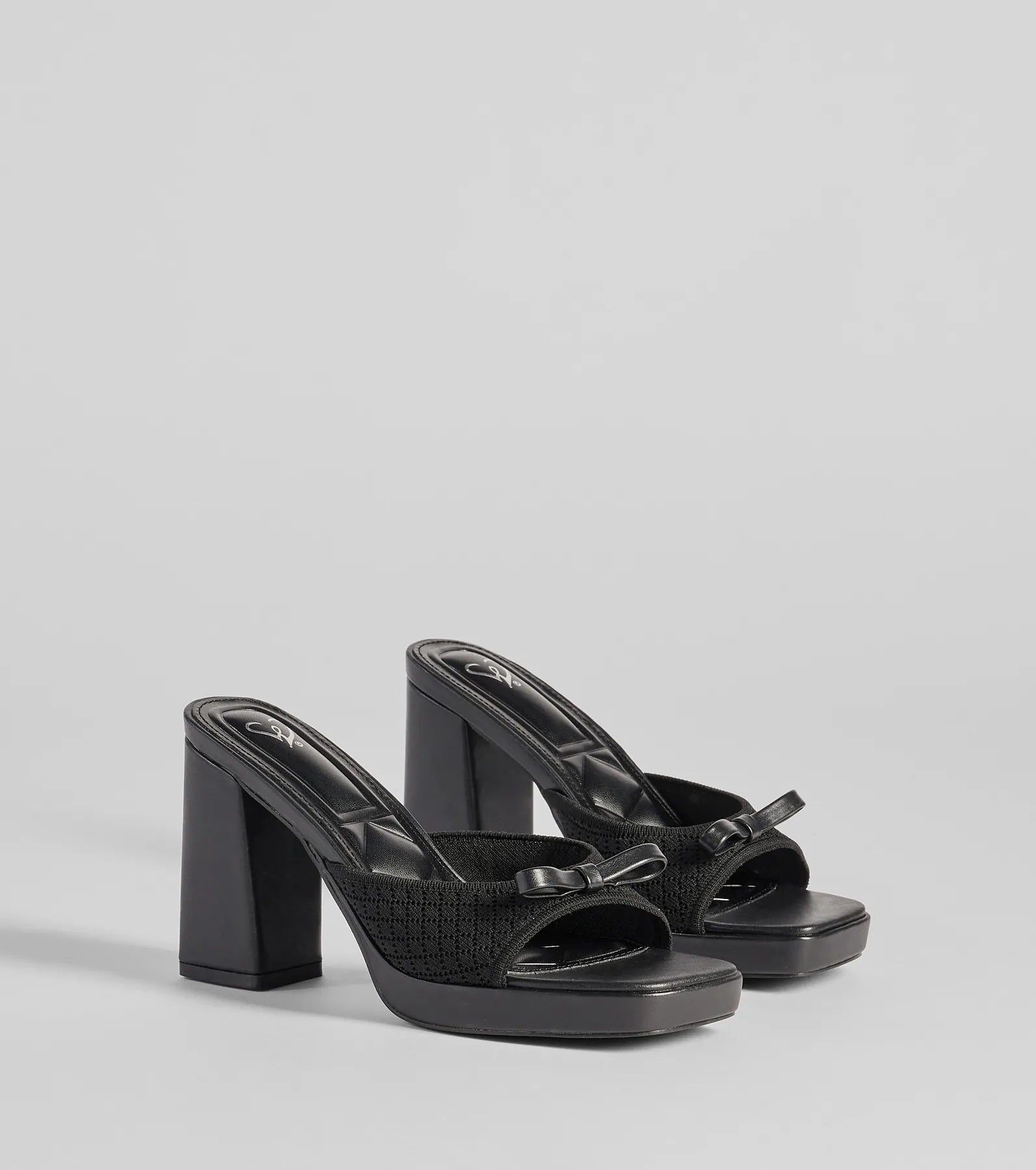 Cute Vibes Bow Platform Knit Mules | Windsor