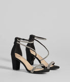 Language Of Glam Rhinestone Strap Block Heels