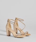 Step Into Glam Rhinestone Glitter Block Heels