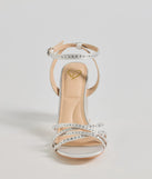 Step Out And Sparkle Rhinestone Strappy Block Heels