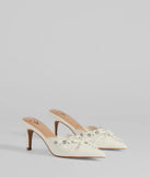 The Sweetest Gift Closed Toe Bow Stiletto Pumps in white brings sleek style to any graduation outfit, from cap and gown to after-party.