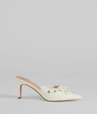 The Sweetest Gift Closed Toe Bow Stiletto Pumps in white brings sleek style to any graduation outfit, from cap and gown to after-party.