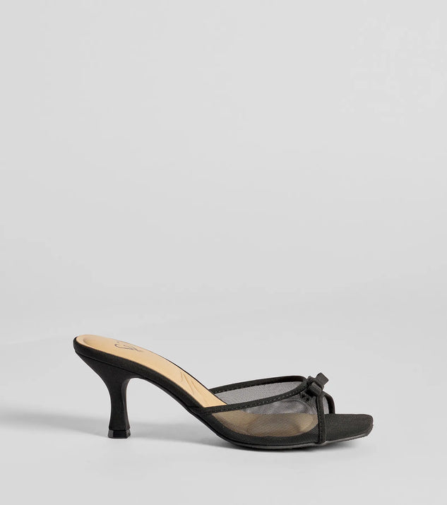 Adorable Bow Mesh Strap Stiletto Mules | Windsor
