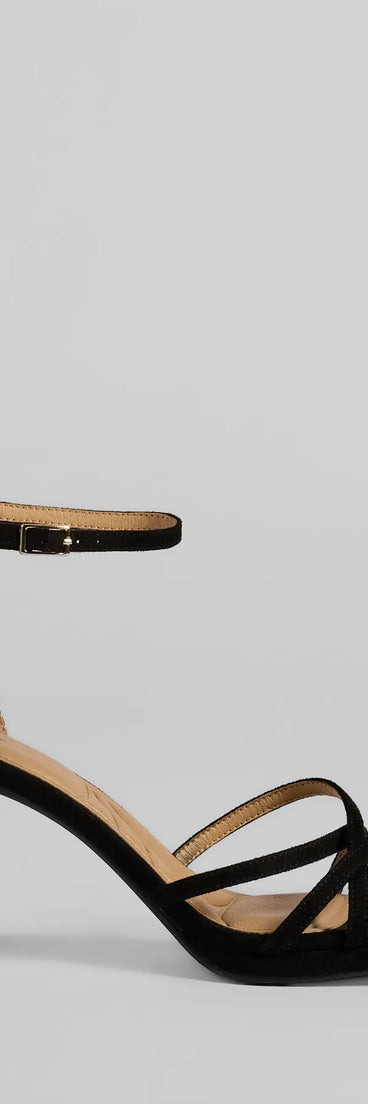 Elevate warm-weather looks with Elevated Strappy Block Heels in black, a pair of trendy sandals bringing chic, modern flair to every step.