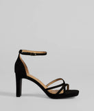 Whether you're dressing up for a romantic date or a Galentine's event, the Elevated Strappy Block Heels in black are the perfect accessory to elevate your Valentine's Day outfit.