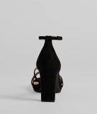 Whether you're dressing up for a romantic date or a Galentine's event, the Elevated Strappy Block Heels in black are the perfect accessory to elevate your Valentine's Day outfit.