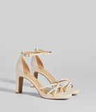 Whether you're dressing up for a romantic date or a Galentine's event, the Elevated Strappy Block Heels in ivory are the perfect accessory to elevate your Valentine's Day outfit.