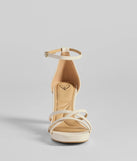 Whether you're dressing up for a romantic date or a Galentine's event, the Elevated Strappy Block Heels in ivory are the perfect accessory to elevate your Valentine's Day outfit.