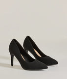 Elevate your work wardrobe with the The Classic Pump Stiletto Heels in black, a versatile women's shoe perfect for the office; that combines style with comfort for seamless desk-to-dinner transitions.