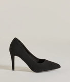 Elevate your work wardrobe with the The Classic Pump Stiletto Heels in black, a versatile women's shoe perfect for the office; that combines style with comfort for seamless desk-to-dinner transitions.