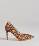 Spotted Chic Leopard Print Stiletto Pumps, a trendy leopard print addition to women's going-out outfits, is ideal for Christmas party outfits, chic NYE attire, or winter night-out looks that keep you on-trend!