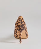 Spotted Chic Leopard Print Stiletto Pumps, a trendy leopard print addition to women's going-out outfits, is ideal for Christmas party outfits, chic NYE attire, or winter night-out looks that keep you on-trend!