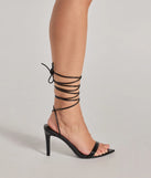 Elevate your work wardrobe with the It Girl Faux Leather Lace-Up Stiletto Heels in black, a versatile women's shoe perfect for the office; that combines style with comfort for seamless desk-to-dinner transitions.
