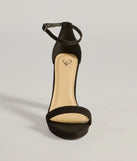 Stylishly Elevated Platform Block Heels, a trendy black addition to women's going-out outfits, is ideal for Christmas party outfits, chic NYE attire, or winter night-out looks that keep you on-trend!