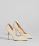 Classic Sleek Faux Leather Cutout Pumps