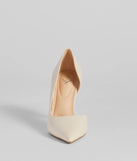 Classic Sleek Faux Leather Cutout Pumps