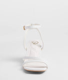 Stay on-trend this season with the Step Into Chic Strappy Block Heels in white, a must-have for creating stylish and effortless spring outfits for women.