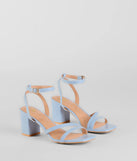 Stay on-trend this season with the Gorgeous Height Strappy Block Heels in blue, a must-have for creating stylish and effortless spring outfits for women.