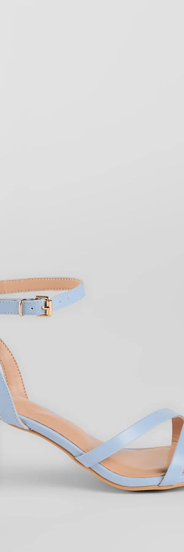Elevate warm-weather looks with Gorgeous Height Strappy Block Heels in blue, a pair of trendy sandals bringing chic, modern flair to every step.