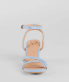Stay on-trend this season with the Gorgeous Height Strappy Block Heels in blue, a must-have for creating stylish and effortless spring outfits for women.