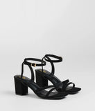 Stay on-trend this season with the Step Into Chic Strappy Block Heels in black, a must-have for creating stylish and effortless spring outfits for women.