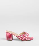 Cutesy Babe Gingham Bow Strap Mules