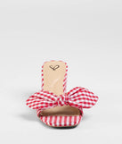 Cutesy Babe Gingham Bow Strap Mules