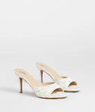 The Flourishing Rose Floral Stiletto Mules in multi-color brings sleek style to any graduation outfit, from cap and gown to after-party.