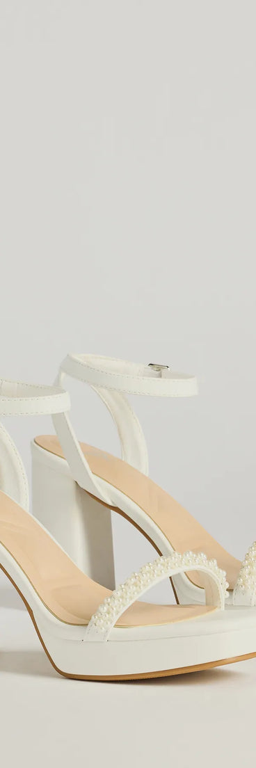 Another Status Faux Pearl Platform Heels