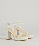 Another Status Faux Pearl Platform Heels