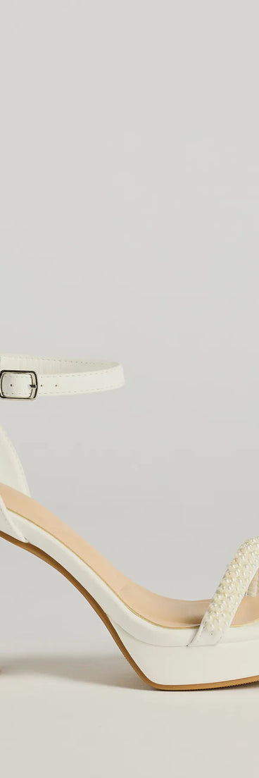 Another Status Faux Pearl Platform Heels