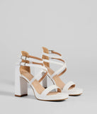 Stay on-trend this season with the Stylish Steps Strappy Platform Heels in white, a must-have for creating stylish and effortless spring outfits for women.