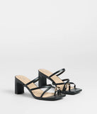 Sweet Attraction Toe Ring Strappy Block Heels
