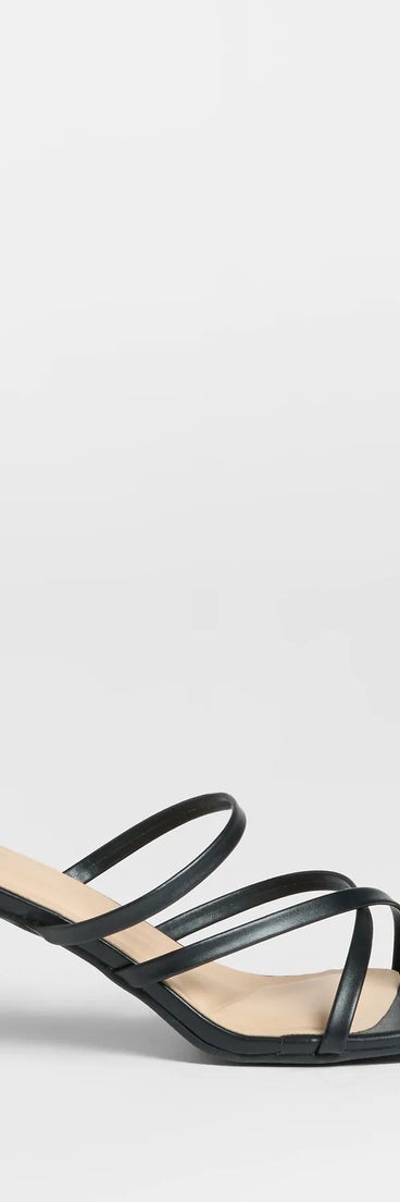 Turn heads in the Sweet Attraction Toe Ring Strappy Block Heels, black heels showcasing a fresh trend or stylish detail made to elevate your full Windsor fit.