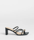 Sweet Attraction Toe Ring Strappy Block Heels