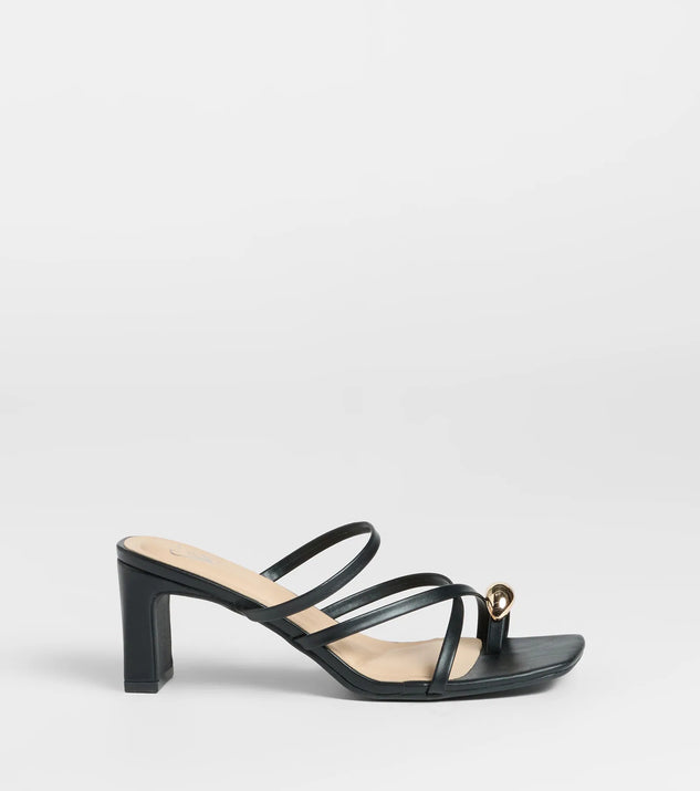 Sweet Attraction Toe Ring Strappy Block Heels