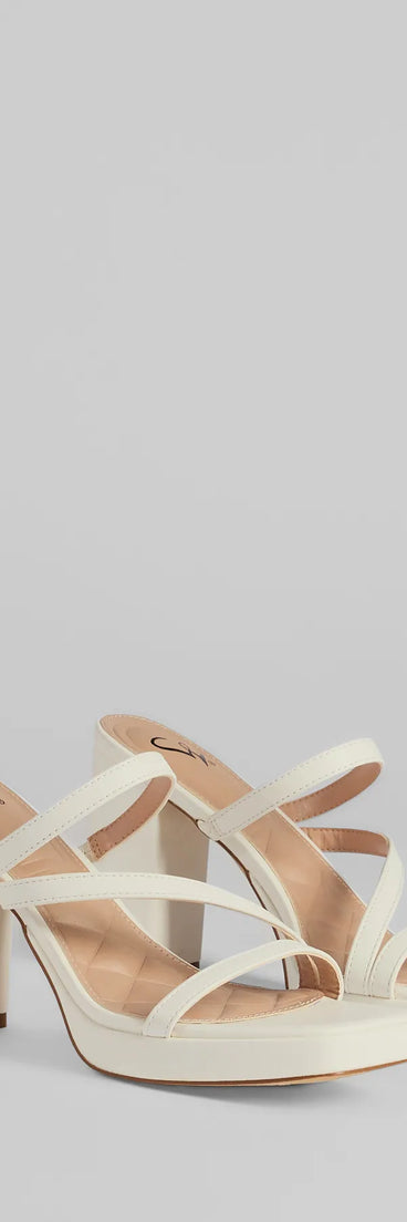 Step into style with the Party Ready Strappy Platform Block Heels, white heels made to complete your Windsor look with comfort and glam in mind.