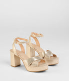 Special Surprise Criss Cross Platform Block Heels