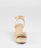 Special Surprise Criss Cross Platform Block Heels