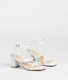 Chic Bloom Flower Strappy Block Heels