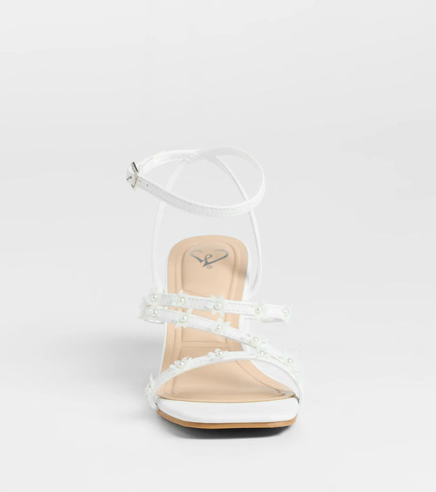 Chic Bloom Flower Strappy Block Heels