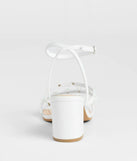 Chic Bloom Flower Strappy Block Heels