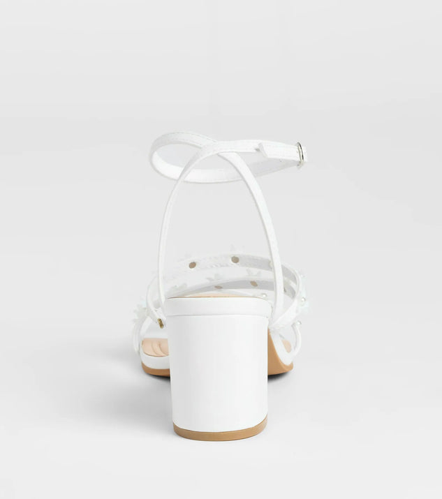 Chic Bloom Flower Strappy Block Heels