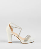 Night Shimmer Rhinestone Platform Block Heels