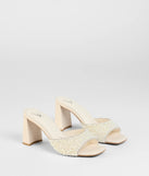 The Classy And Cute Faux Pearl Block Heels in ivory brings sleek style to any graduation outfit, from cap and gown to after-party.